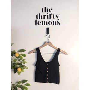 Nikibiki Black Button Tank OS